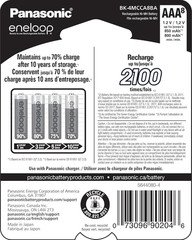Eneloop AAA Rechargeable Batteries 8 Count Long Lasting 800mAh Pre Charged