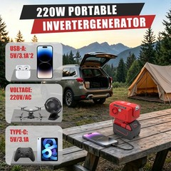 [promotion],Outdoor Camping Inverter, 220V AC USB Power Supply for 18V Battery