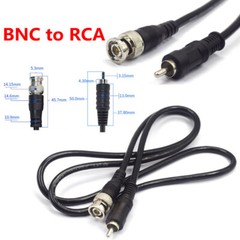 BNC Male to RCA Phono Plug Cable Lead Connector for Camera/Monitor 1m/1.5m/2m/3m
