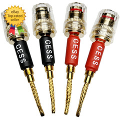 CESS 220 Pin Banana Plug to 4Mm Female Banana Jack Speaker Wire 4 Pack