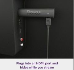 Roku Streaming Stick 4K 2160p HDR Dolby Vision Wi-Fi HDMI Voice Remote