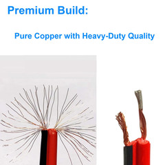 (Real 18AWG) 1 Pairs 12V 5A DC Power Pigtail Barrel Plug Connector Cable, 2.1Mm