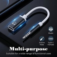 Viliqiou USB C Female to 3.5mm Male, USB C Female to Aux Male Audio Adapter C…