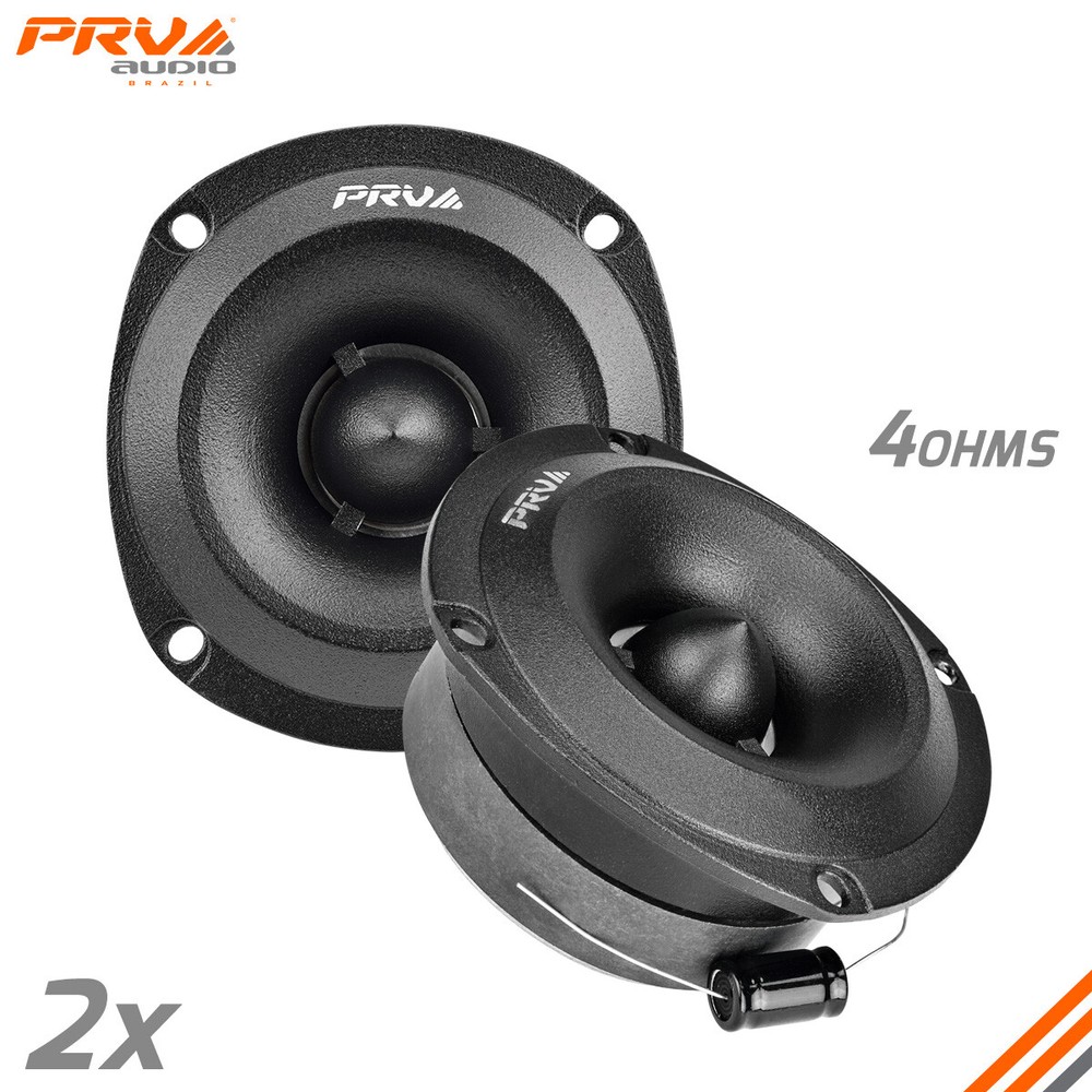 2x PRV 240W Shallow Super Tweeter TW350Ti-4 SLIM 3.5″ Bullet 4 Ohms Titanium