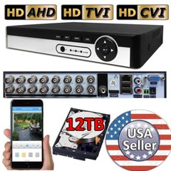 Sikker 16 Ch Channel wired BNC DVR recorder 960H 720P 1080P with 12TB hard drive