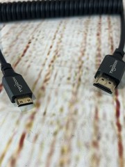 4K UHD Coiled HDMI Cable HDMI to Micro HDMI Spiral Cord Black Tested