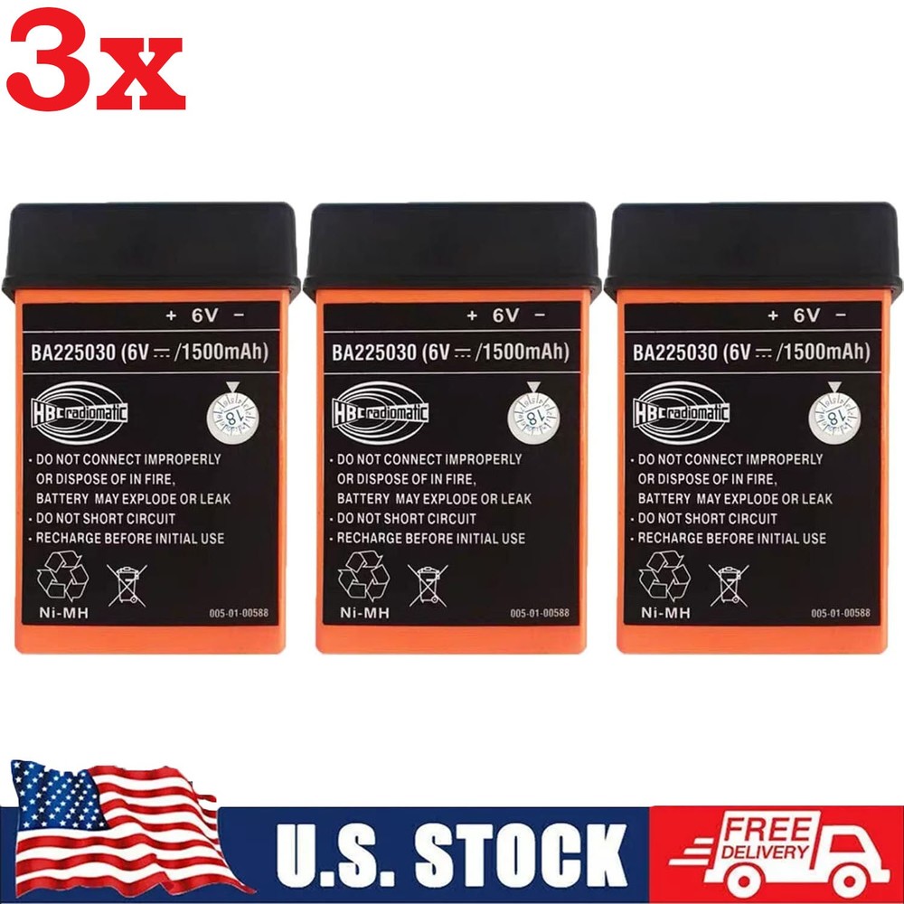 3 Pcs 1500mAh BA225030 6V Ni-Mh Battery For HBC Crane Remote Pump Truck Battery