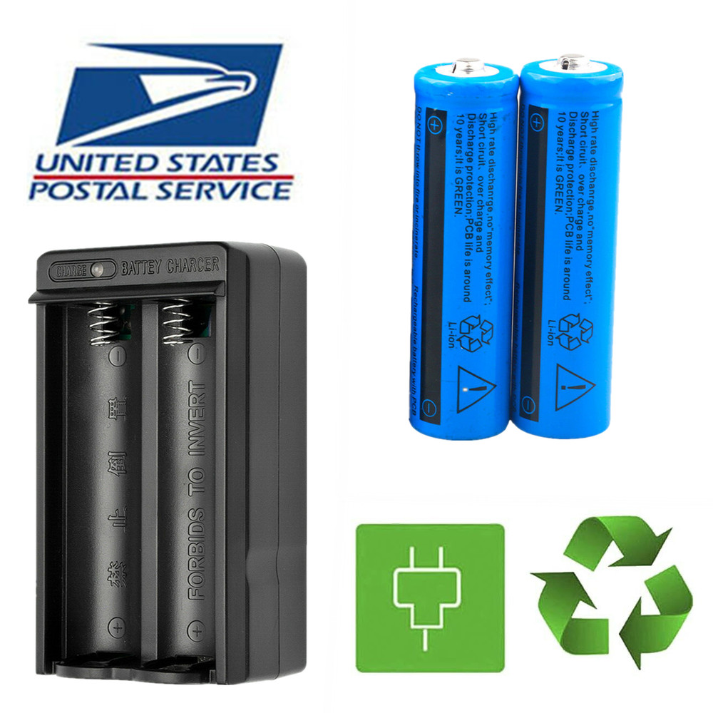 2x 3.7V 3000mAh Multipurpose Li-ion Batteries Rechargeable Battery+Dual Charger