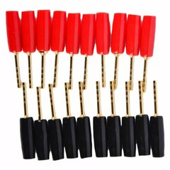 20 Pcs Speaker Pin Connectors 2mm Gold Plated Banana Plugs For Amplifiers