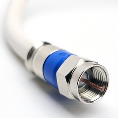Solid Copper 3Ghz Coaxial Cable RG-6 UL ETL DIGICON Green Compression Connectors