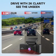 REDTIGER A3 3 Channel Dash Camera 32GB Card With Acc Multi-Size Hardwire Kit