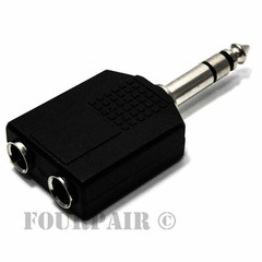 1/4″ Dual Stereo Female to 6.35mm Male TRS Audio Y Splitter Headphone Adapter