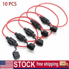 10 PACKS 10 GAUGE ATC FUSE HOLDER IN-LINE AWG WIRE COPPER 12 VOLT POWER BLADE
