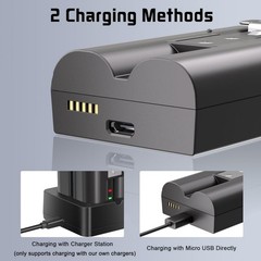 2 Pack 7200mAh Rechargeable Battery and Charger Station for Ring Doorbell 2/3/4