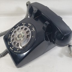 Vintage ITT Rotary Dial Desk Phone Black Corded Telephone Classic Retro AS-IS