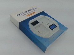 Fast Charging LCD Dual Battery Charger Station Blue CE/FCC/ROHS Camera