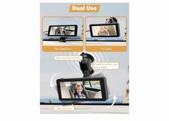 Gadget 6.86″ IPS LCD Rear View Monitor Kit Night Vision 360° Rotating