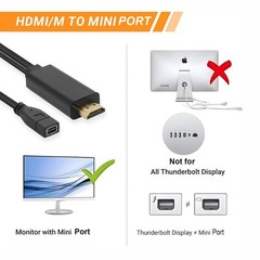 HDMI to Mini for Display Port Converter Adapter Cable 4K HDMI Male for Mini P…