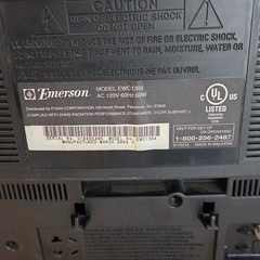 Emerson EWC1304 13” TV VCR Combo Retro Gaming w/Remote VCR NOT WORKING A/V YES