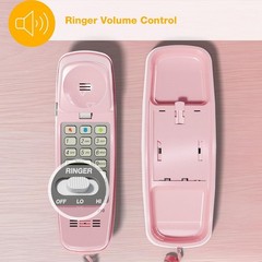 Pink Corded Trimline Princess Phone Easy Wall Mount Speed Dial Last Number Re…