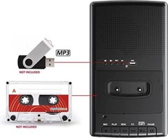 Portable Cassette Player Recorder with Stand-Alone Microphone Converter to USB