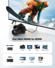 8K 4K Mini HDMI to HDMI Cable 6.6FT, Mini HDMI 2.1 Cord [8K 60Hz, 4K@240Hz 144Hz