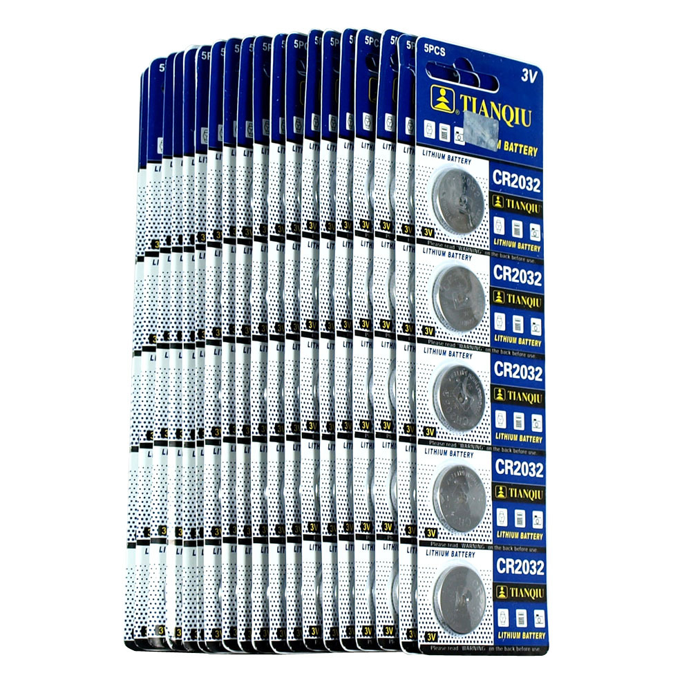 100 PCS Tianqiu CR2032 Lithium Battery 3V Button Cell for Scopes Sights-Carded