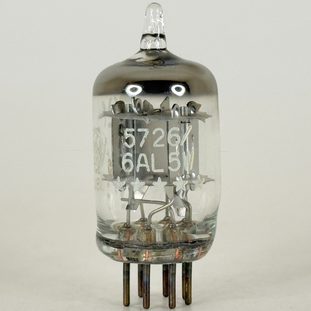 (1) Tested GE 5726 6AL5W Tube Five Star ☆☆☆☆☆ General Electric Code HE Diodes