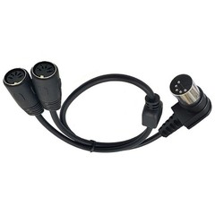 50cm/19in 5 Pin Din Male to 2x 5 Pin Din Female Audio Adapter Y Splitter Cable
