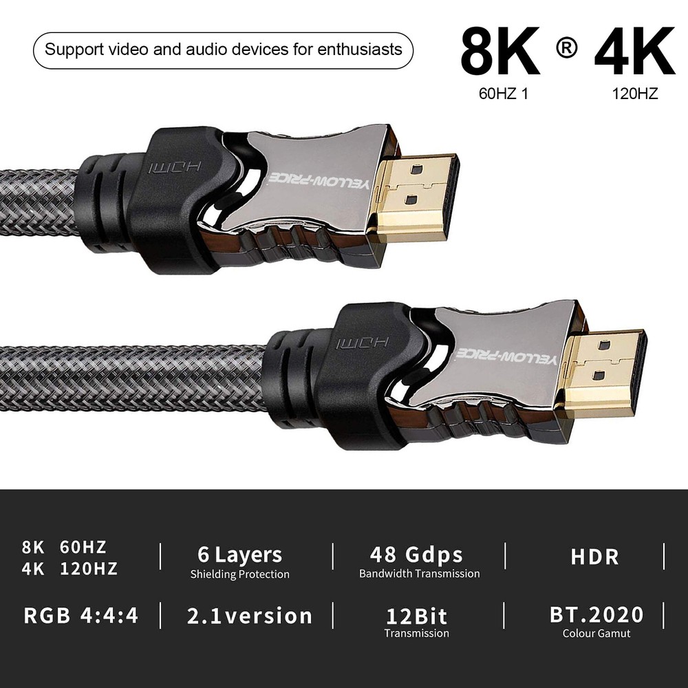 HDMI Cable 8K 6ft 4K@120hz Dolby Vision ARC eARC CL3 Rated HDR HDCP 2.2&2.3 Lot
