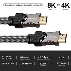 HDMI Cable 8K 6ft 4K@120hz Dolby Vision ARC eARC CL3 Rated HDR HDCP 2.2&2.3 Lot