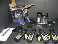 Panasonic Cordless Phone System Answering Machine 4 Handset Bluetooth
