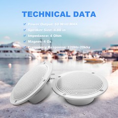 Marine Waterproof Outdoor Speakers 4inch 120W Car Stereo Speaker for ATV UTV