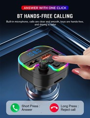 Wireless Hands-free Easy-to-use Durable ABS-made Car Bluetooth MP3 Ambient Light