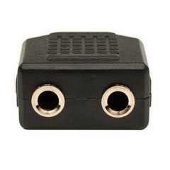 1 Male to 2 Female Gold Plated 3.5mm Y Audio Splitter Headphone Adapter Black Y