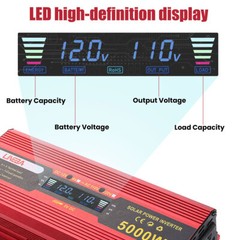 5000W 3000W DC 12V to AC 110V 120V Car Power Inverter Converter 2AC Socket & USB