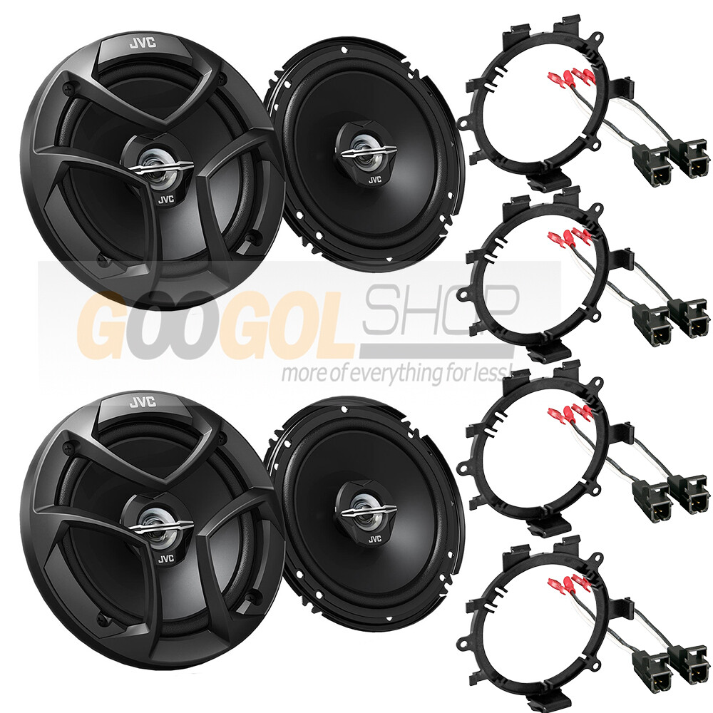 JVC- 300W CAR Truck Front & Rear Door Speakers W/Install Kits 1995-up (2 Pair)