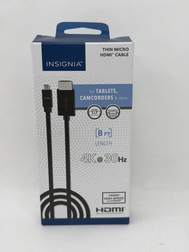 Insignia – 8’ Micro HDMI Cable to HDMI – Black