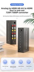 RCA AV to HDMI Converter 4 in 1 out 1080P For TV Audio Video Composite Switcher