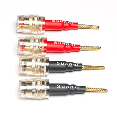 Suanqi Flex Pin Banana Plugs to 4Mm Female Banana Jack Speaker Audio Adapter for