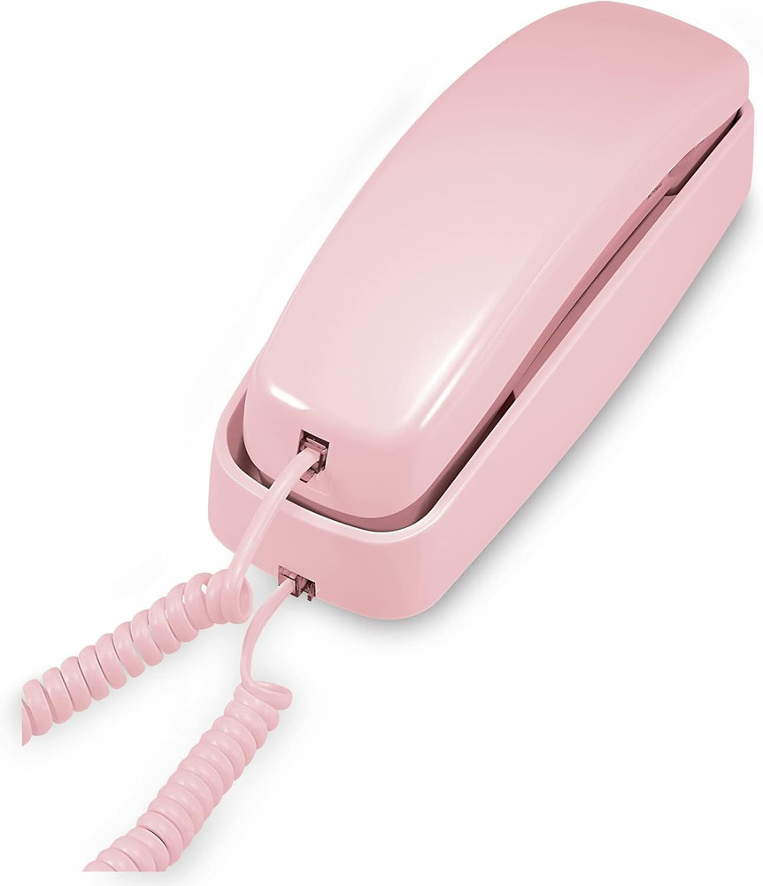 AT&T TRIMLINE 210 Corded Home Phone, No AC Power Required, Improved Pink