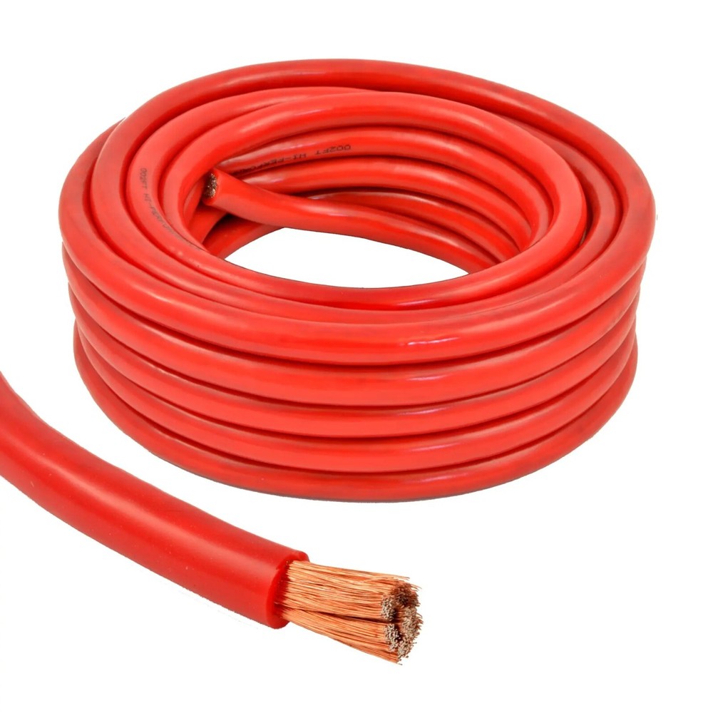 4 Gauge 25 Feet High Performance Amplifier Power Cable (Red)