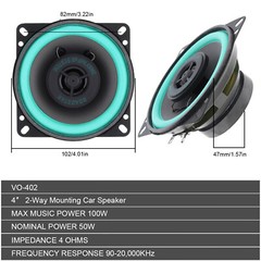 Universal 4 Inch 100W HiFi Coaxial Car Audio Speaker Ultra-thin Modified Speake