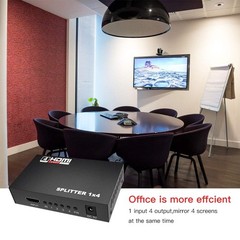 HDMI Splitter Amplifier 1 In 4 Out Duplicator Black