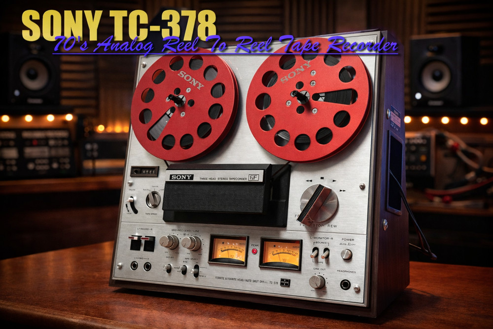 SONY REEL TO REEL 🌈RaRe🌈 Red Vintage Stereo Tape Recorder