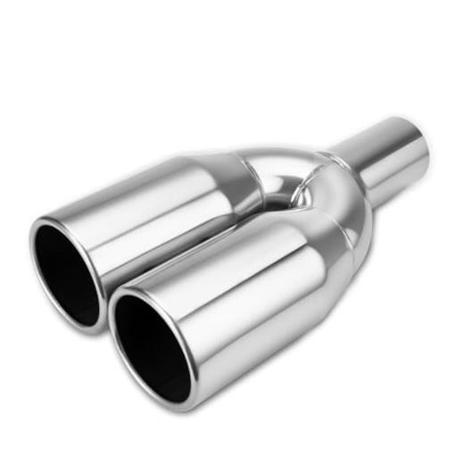 Dual Exhaust Tip 2.25 Inch Inlet 3.5″ Dual Outlet 12″ 2.25″ x 3.5″ x 12″
