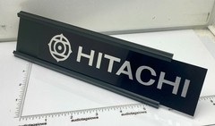 Hitachi Desk Sign – Custom Made Silver Aluminum