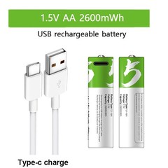 4Pcs 1.5V 2600mWh AA / AAA Battery Type-C USB Rechargeable Lithium ion Batteries