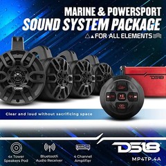 DS18 MP4TP.4A 4 HYDRO 4″ Wakeboard Tower Speakers 600W With Amplifier Bluetooth