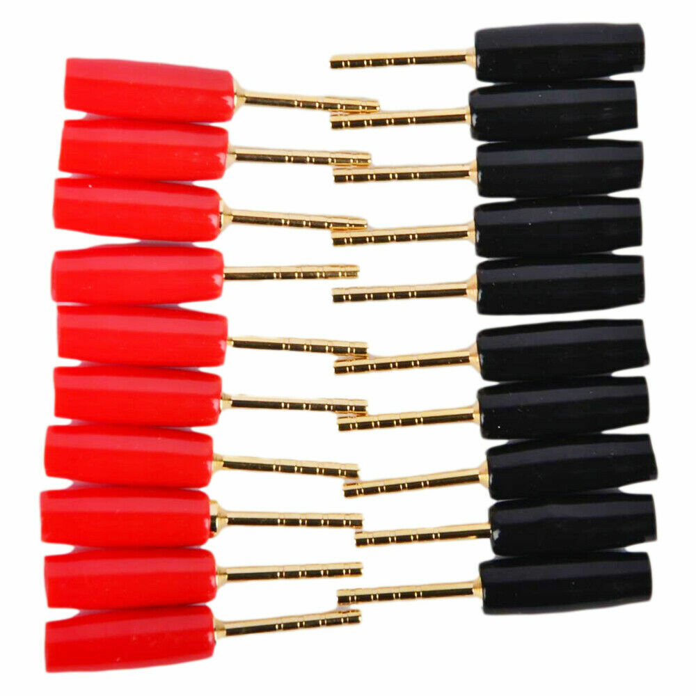 20 Pcs Speaker Pin Connectors 2mm Gold Plated Banana Plugs Screw Terminal